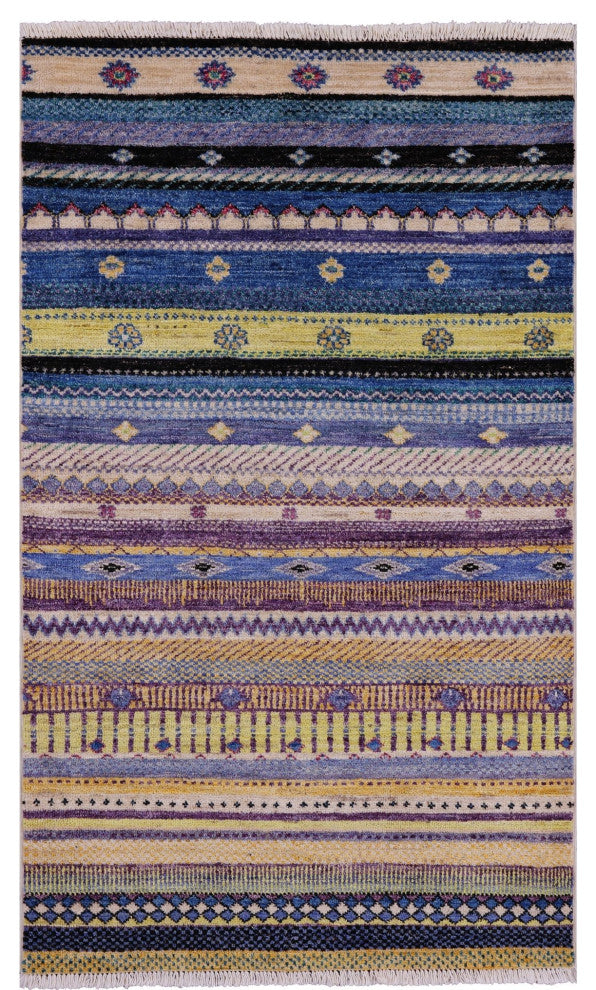 3' 2" X 5' 3" Persian Gabbeh Hand Knotted Rug Q6779