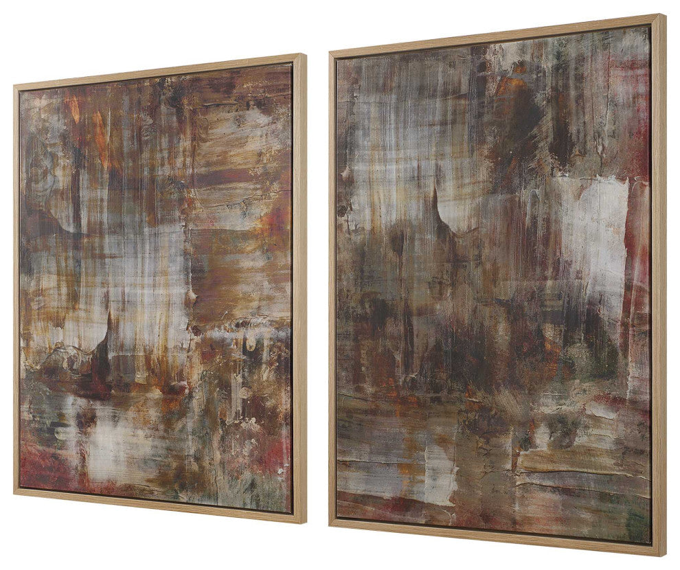 Uttermost Molten Patina Framed Canvases Set of 2