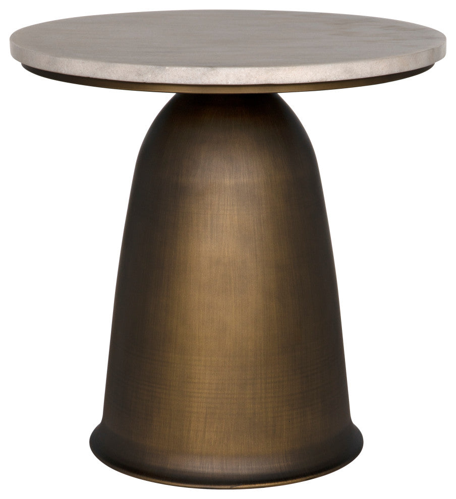 Aiden Side Table, Aged Brass