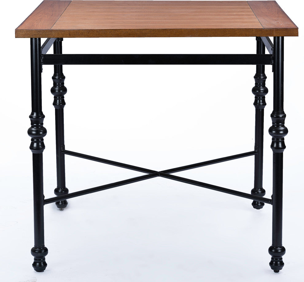 Broxburn Light Brown Wood and Metal Pub Table