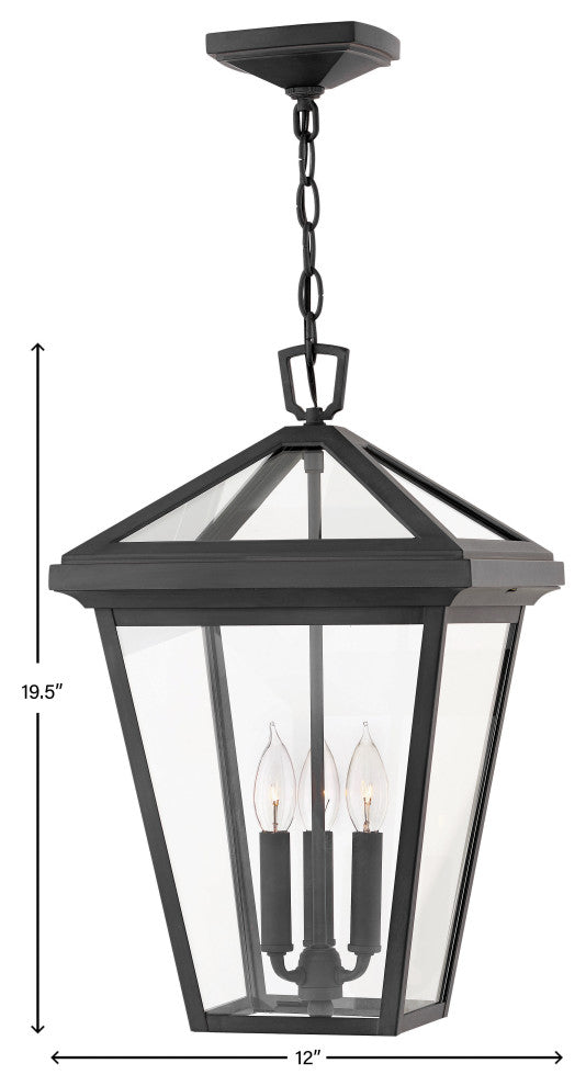 Hinkley Alford Place 19.5" Large Outdoor Hanging Lantern, Museum Black