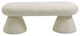 Drum Faux Shearling Teddy Fabric Upholstered Bench, Beige