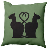 26" x 26" Conniving Cats Decorative Throw Pillow, Sage
