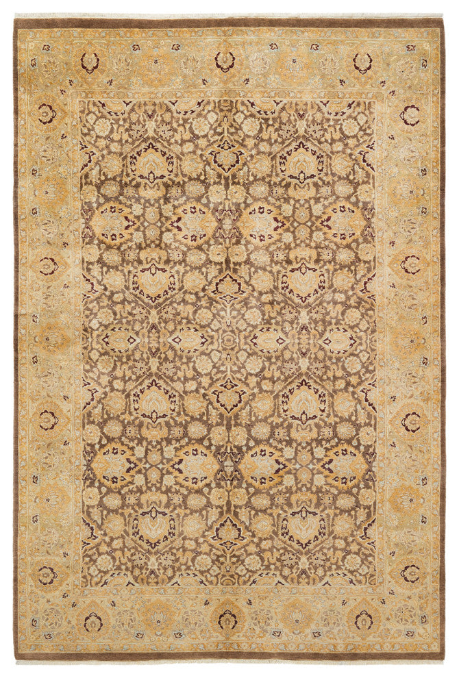 Mary, One-of-a-Kind Hand-Knotted Area Rug Brown, 6'2"x9'1"