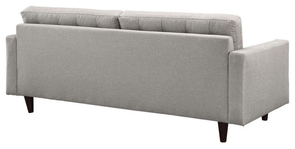 Modern Urban Contemporary Armchair and Sofa 2-Piece Set, Light Gray Fabric
