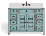 The Aurora Bathroom Vanity, Blue, 47", Single Sink, Freestanding