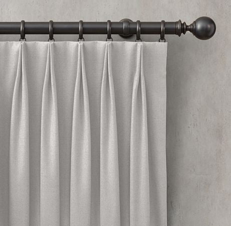 Pleated Drapery Panel, Fabric and Cotton Lining, 85"x96"