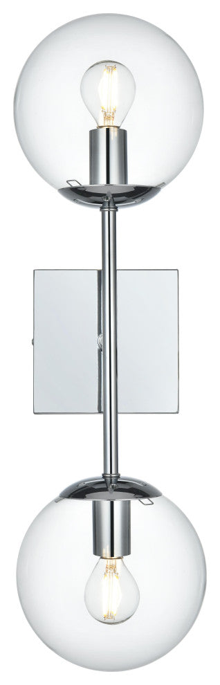 Home Living 6" Wall Sconce Clear Shade, Chrome