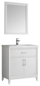 Cambridge 30" White Traditional Bathroom Vanity With Mirror, FFT1030BN