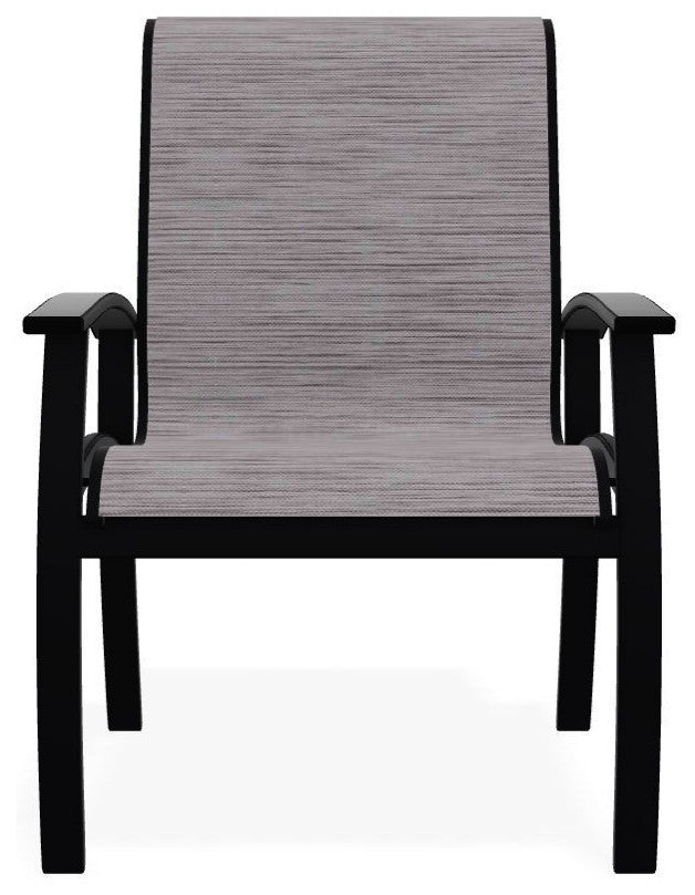 Belle Isle Sling Outdoor Dining Chair, Fossil/Black