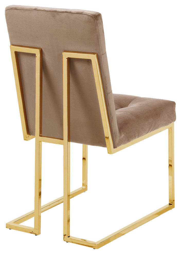 Pierre Velvet Upholstered Dining Chair (Set of 2), Beige