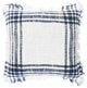 White Navy Open Plaid Textured Throw Pillow