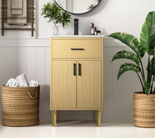 Home Living 20" Single Bathroom Vanity, Honey Brown
