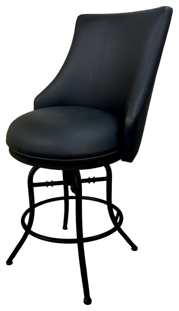 Melisima Swivel Tilt Counter 26" or 30" Metal Bar Stool, Black Vinyl - Black, 26"