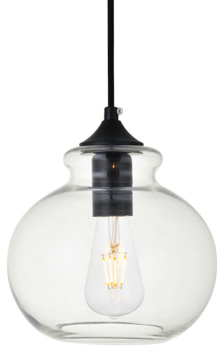 Elegant Lighting LD2245 Destry 8"W Mini Pendant - Black / Clear