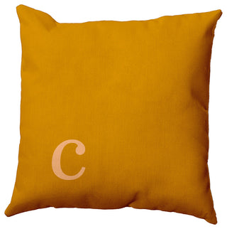 16"x16" Modern Monogram Decorative Throw Pillow, Autumn Gold
