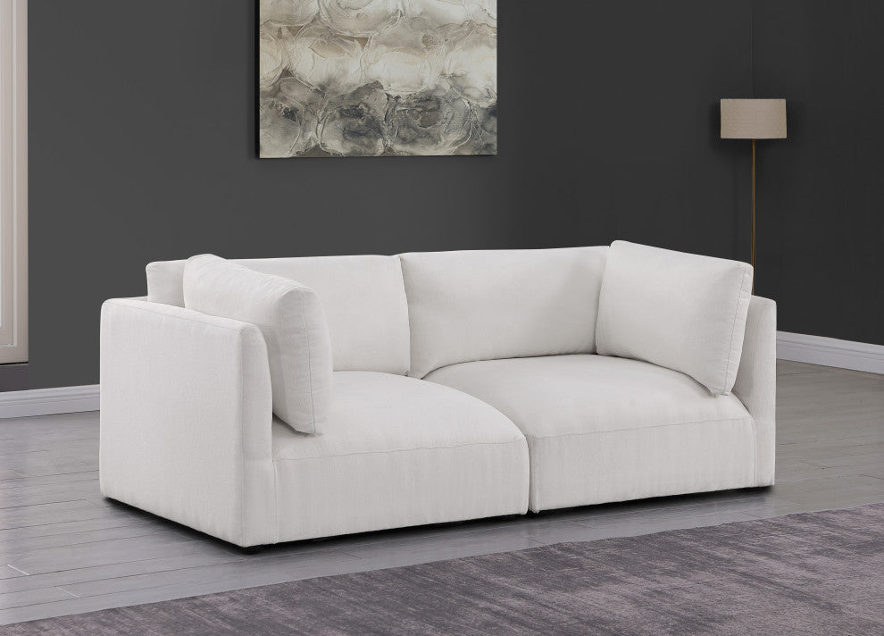 Ease Fabric Upholstered Modular Sofa, Cream