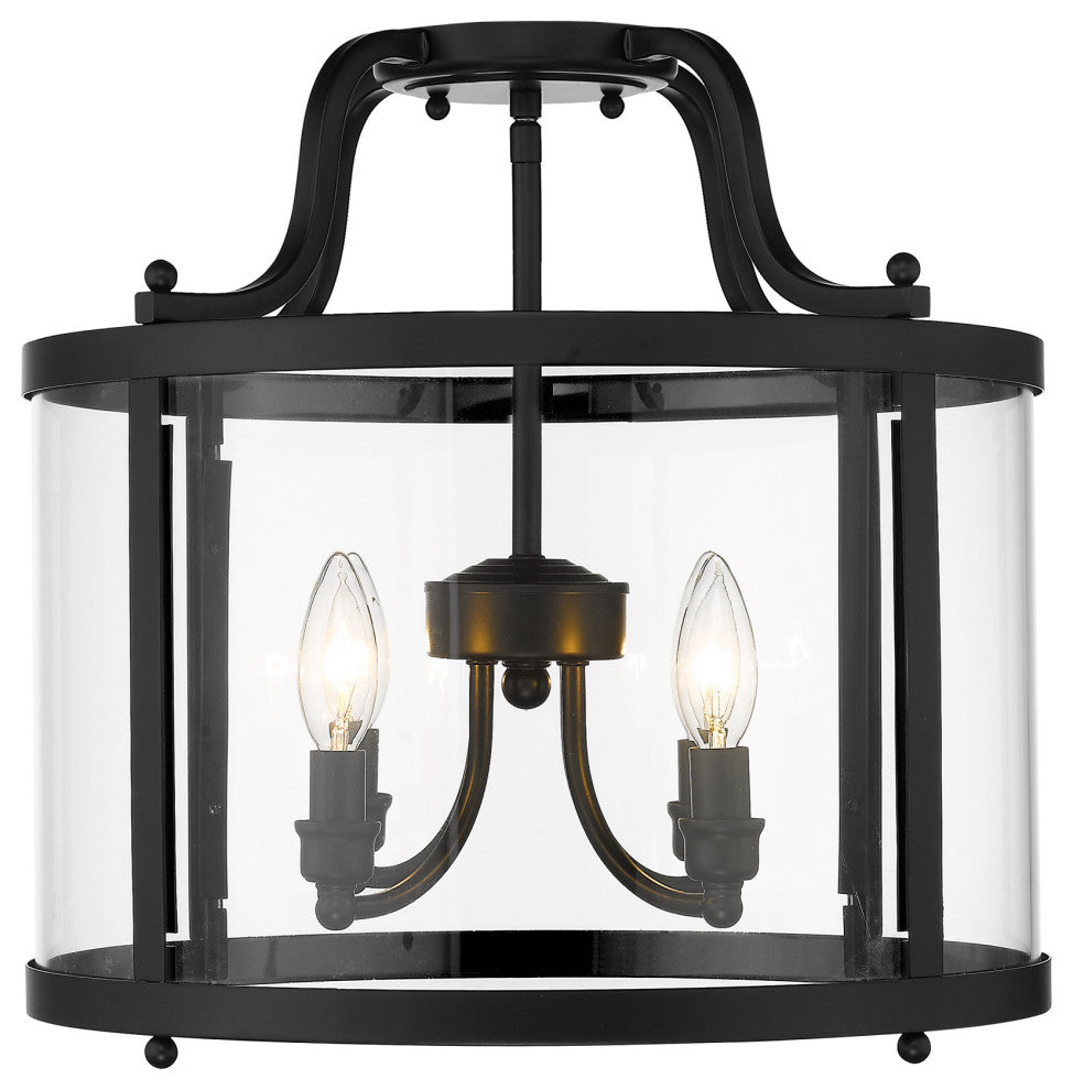 Golden Lighting 1157-SF Payton 4 Light 16"W Semi-Flush Ceiling - Matte Black