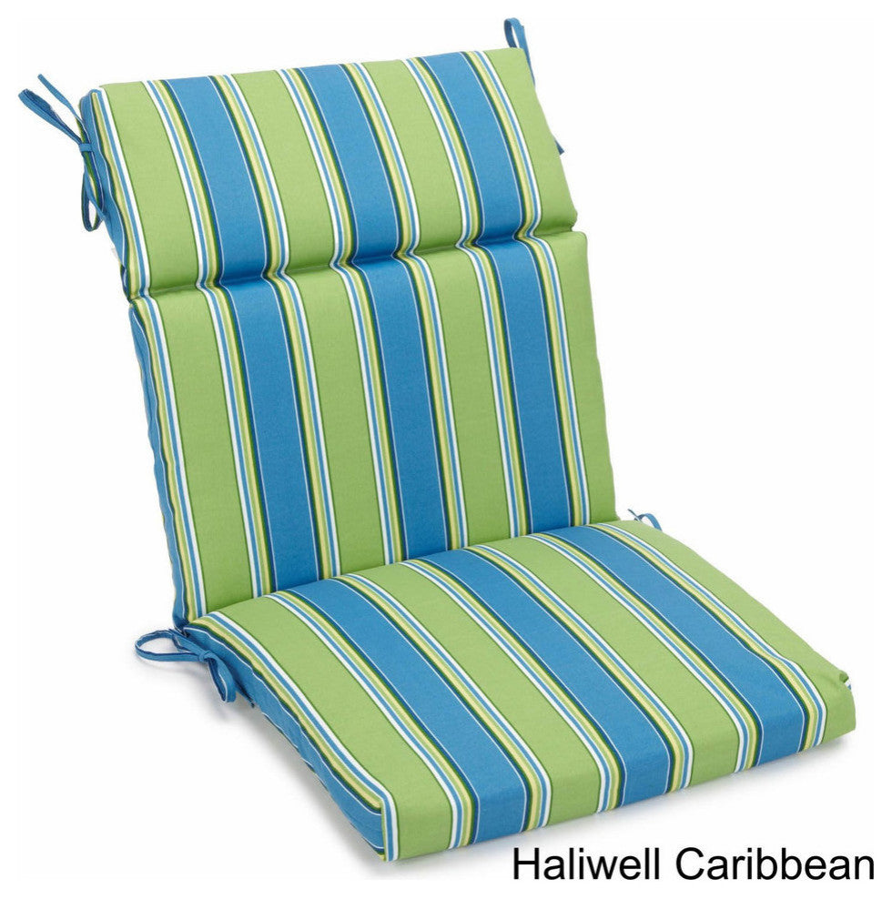 22"x45" Spun Polyester Squared Seat/Back Chair Cushion, Haliwell Caribbean