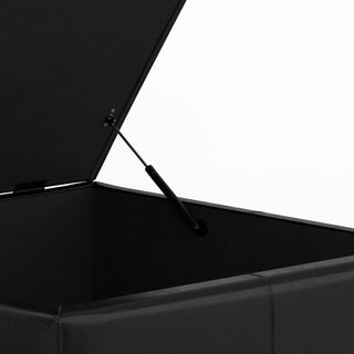Gabbie Square Coffee Table Storage Ottoman, Midnight Black