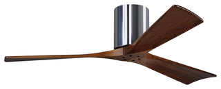 Irene-3 52" Hugger Ceiling Fan, Polished Chrome With Walnut Blades