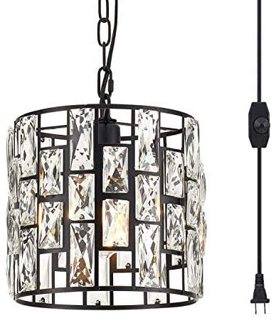 Crystal Hanging Lamp, Plug In, Swag, Cage Lighting