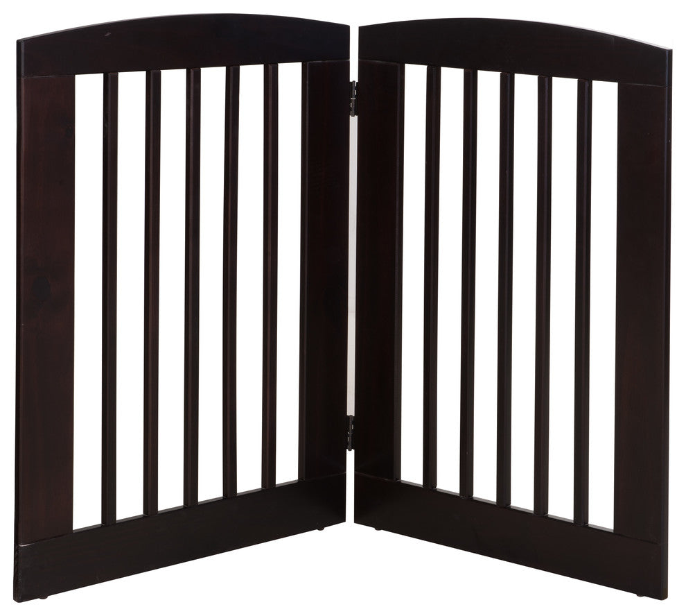 Ruffluv 2 Panel Expansion Pet Gate, Large 36", Cappuccino