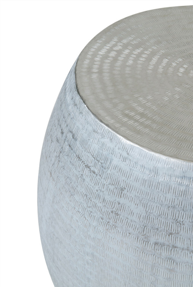 East at Main Melrose Silver Aluminum Round Accent Table