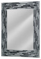 Frameless Glass Reeded Simulated Tile Printed Wall Mirror, Black