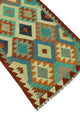 Sangat Kilim Abdulker Burgundy/Blue Runner, 2'10x12'6