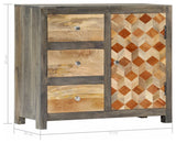vidaXL Cabinet Kitchen Storage Console Table with Drawers Gray Solid Wood Mango