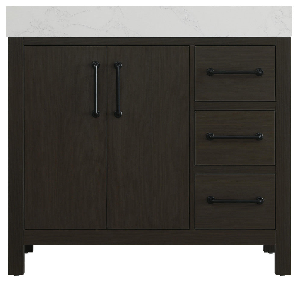 Home Living 36" Single Bathroom Vanity, Mocha Brown