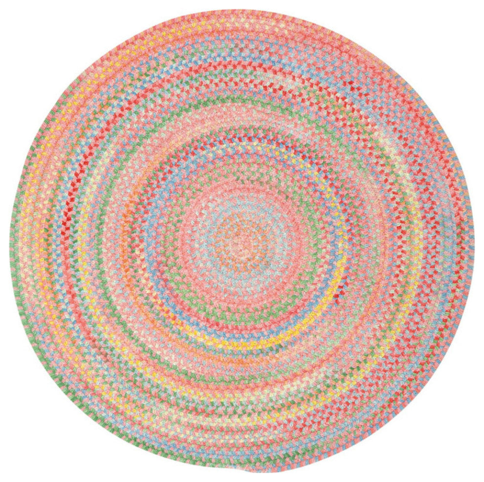 Capel Baby's Breath Pink 0450_510 Braided Rugs - 5' 6" Round