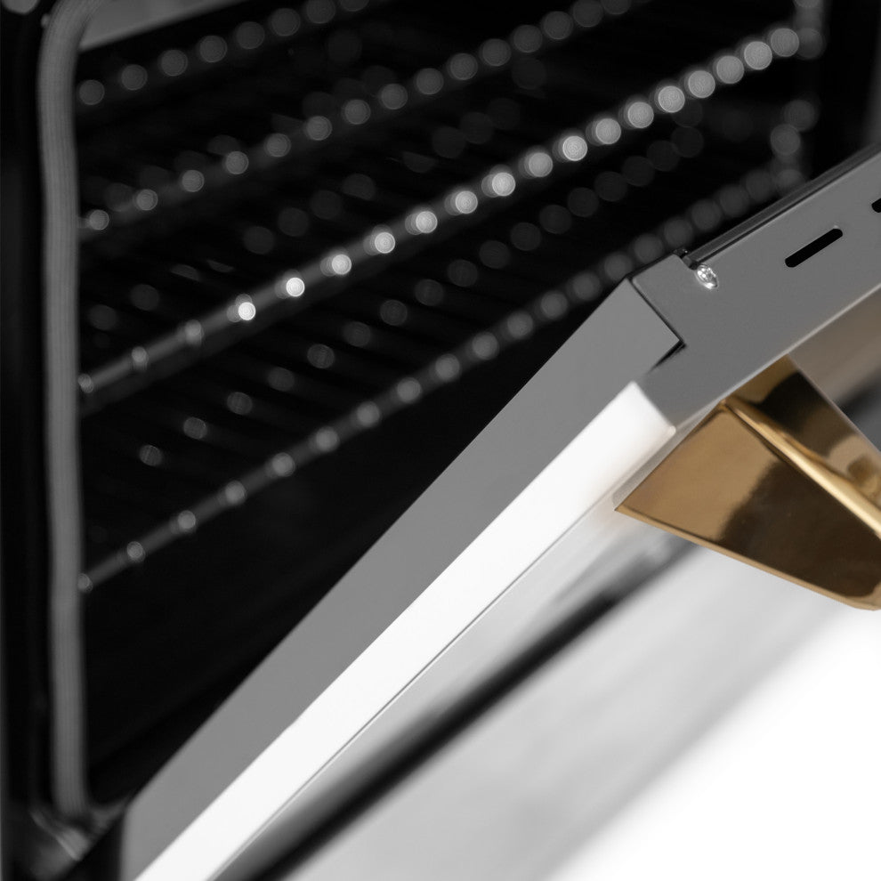 ZLINE 30" Dual Fuel Range, Stainless Steel With Gold Accents, RAZ-30-G