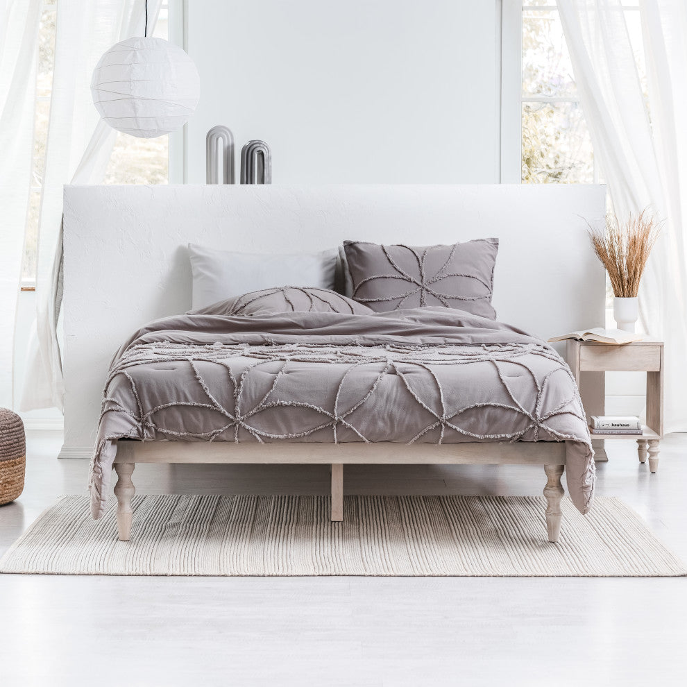 Rhonda Platform Bed, Whitewash, King