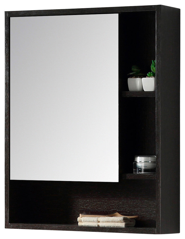 Fine Fixtures Surface Mount Bathroom Medicine Cabinet, Black.
