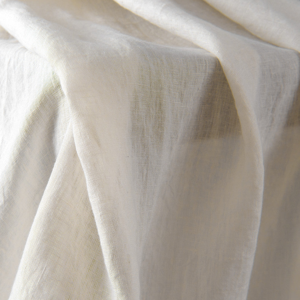 Linen Throw, White, 50"x60"