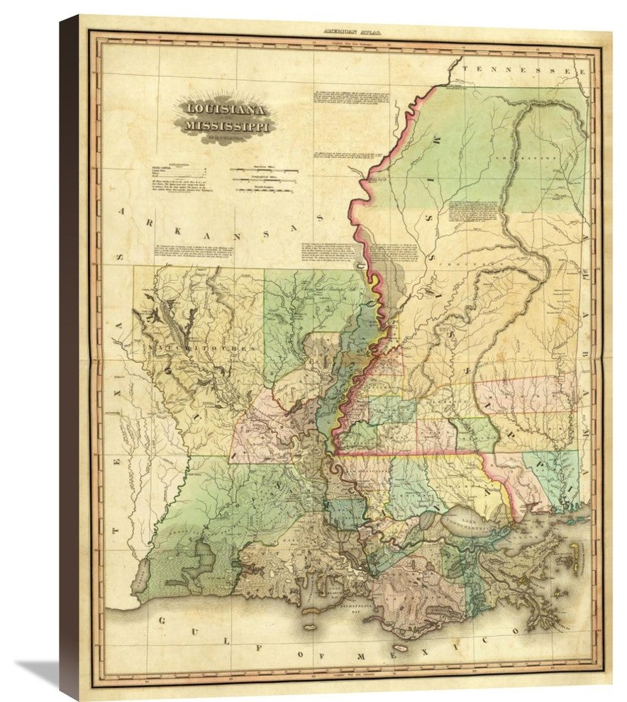 "Louisiana and Mississippi, 1823" Canvas Giclee by Henry S. Tanner, 24"x30"