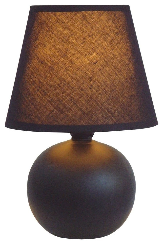 Sturdy And Simple Designs Mini Ceramic Globe Table Lamp, Black