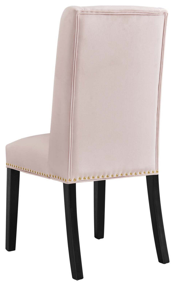 Dining Chair, Nailhead, Set of 2, Pink, Velvet, Modern, Cafe Bistro Hospitality
