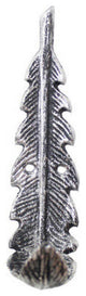 Rustic Silver Cast Iron Decorative Feather Hook 6"