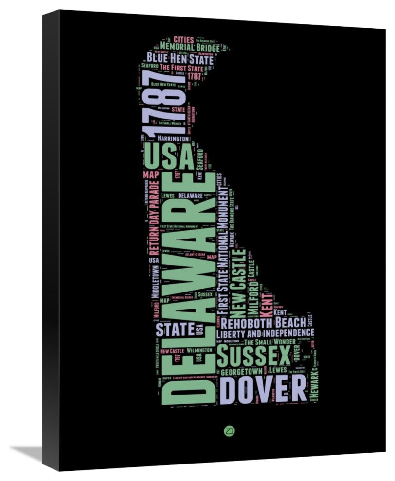 "Delaware Word Cloud 1" Fine Art Print