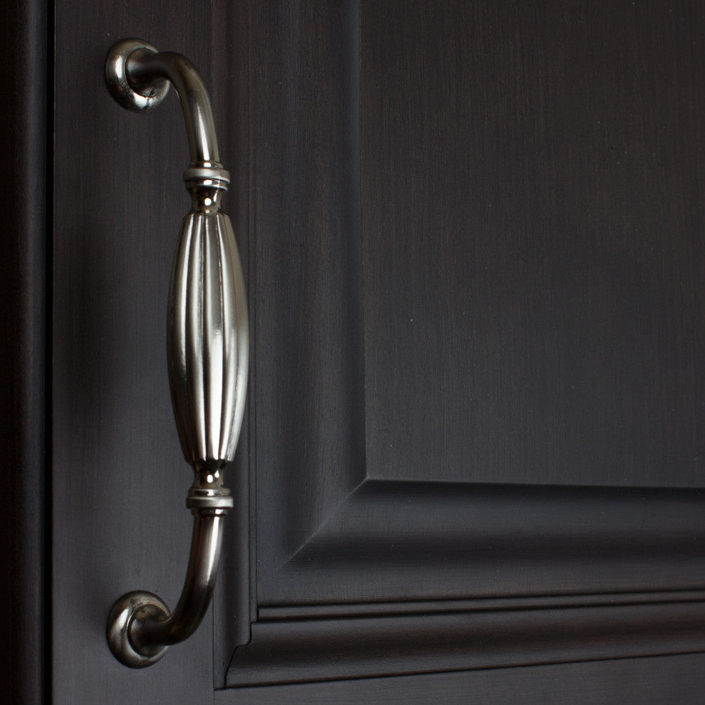 5" Center Fluted Cabinet Pull, Set of 3, Satin Nickel