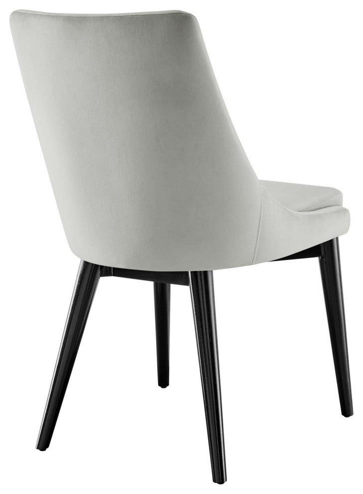 Viscount Accent Performance Velvet Dining Chairs, Set of 2, Light Gray