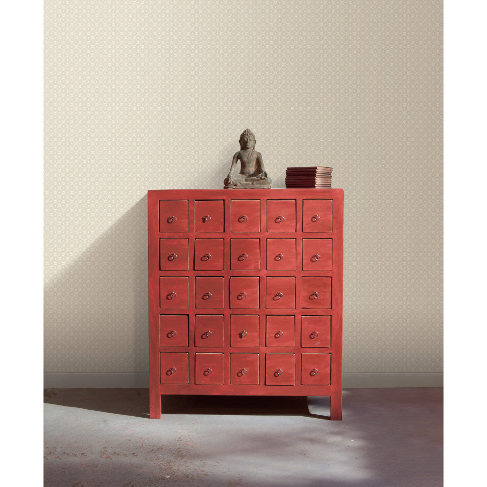 Fretwork Wallpaper, Light Beige