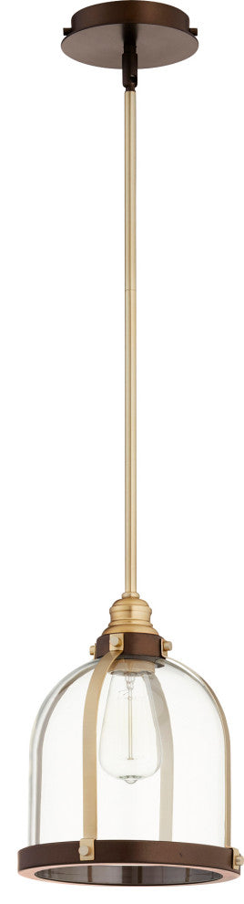 Quorum-Lighting, 886-8086, Transitional Pendant, Aged Brass With Oiled Bronze