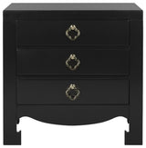 Safavieh Nero 3 Drawer Nightstand, Black