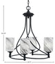 Capri 4-Light Chandelier, Matte Black/Onyx Swirl