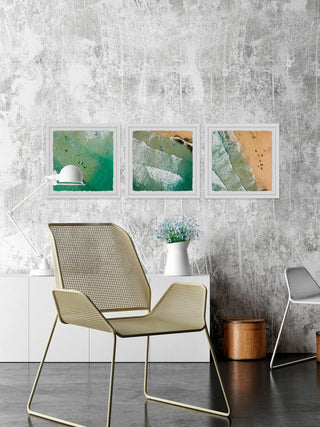 "Waves II Triptych" Framed Painting Prints, 54"x18", 3-Piece Set