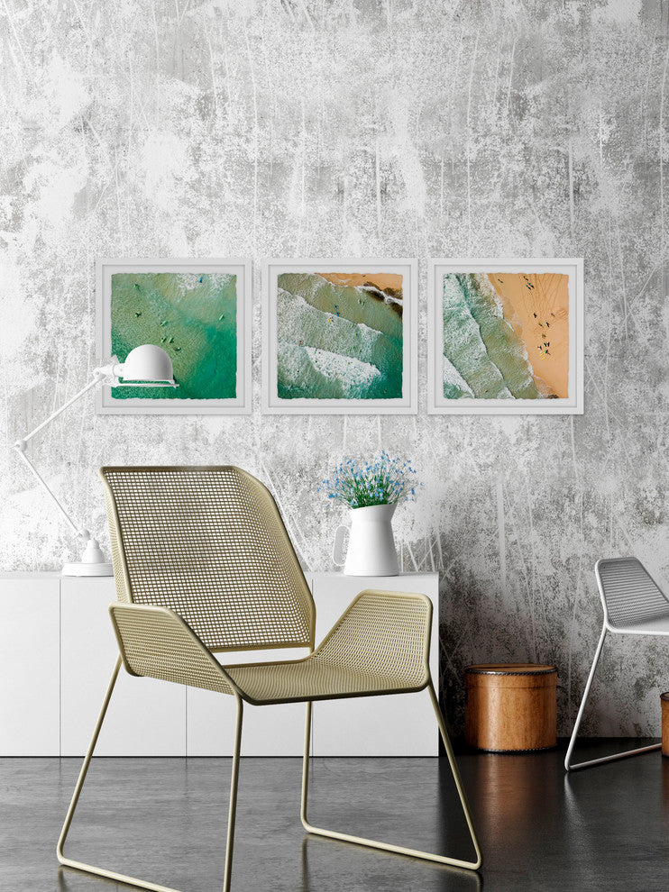 "Waves II Triptych" Framed Painting Prints, 54"x18", 3-Piece Set